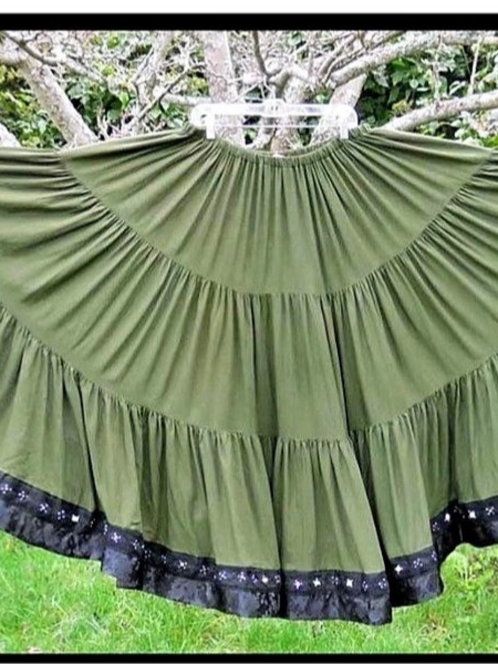 Olive Green Dance Skirt